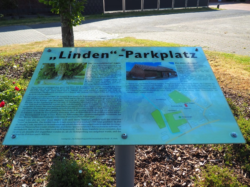 Infoschild Linden Parkplatz 850